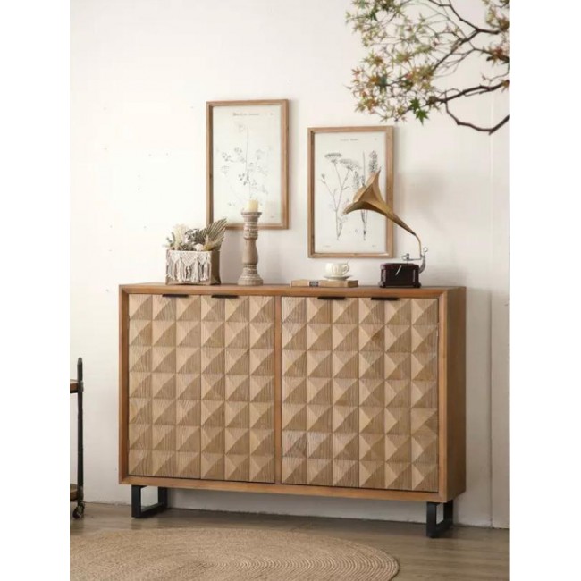 كونسول جداري من الخشب الطبيعي بطابع هندسي 8735