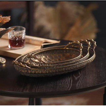 طقم صينيه معدن مشغول يدويا بطابع اوربي العدد 3 قطع 8740