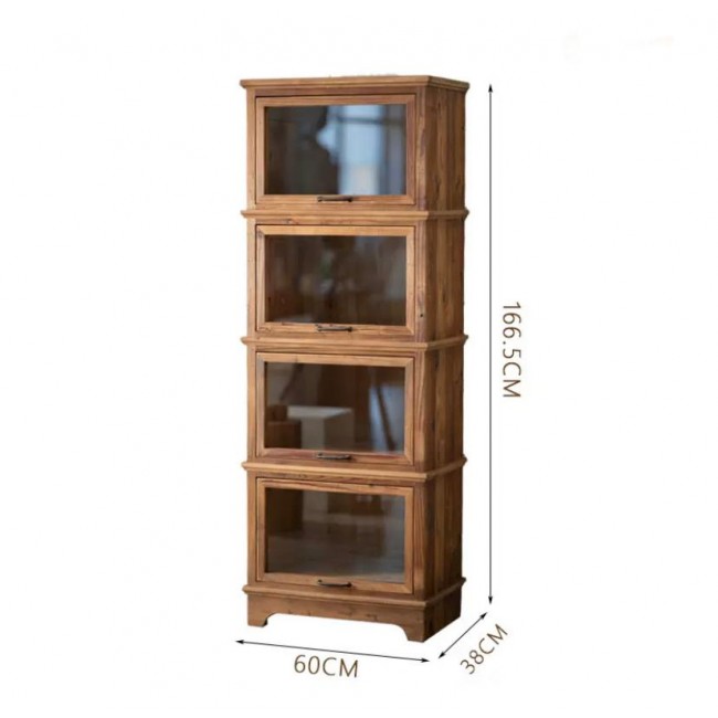 كونسول جداري من الخشب الطبيعي مطعم بالزجاج بتفاصيل ريفيه جميله 8825