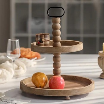 حامل حلويات من الخشب الطبيعي بستايل اوربي 8730