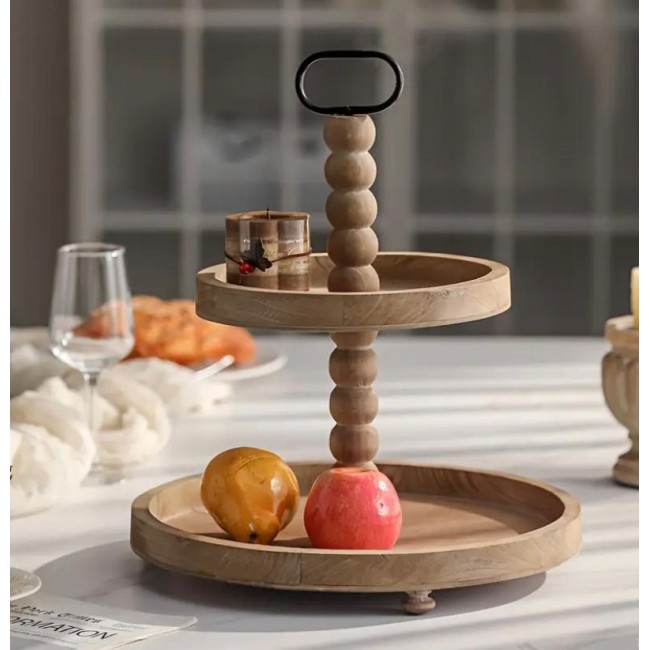 حامل حلويات من الخشب الطبيعي بستايل اوربي 8730