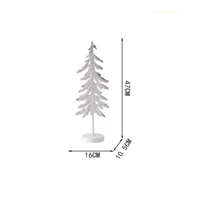 تحفه شتويه معدن بستايل شجره صنوبر باللون الابيض 8874