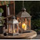 تحفه شمعدان بتصميم فانوس معدن مطعم بالزجاج بتفاصيل دافئه لفصل شتاء متوفر الحجمين 8856