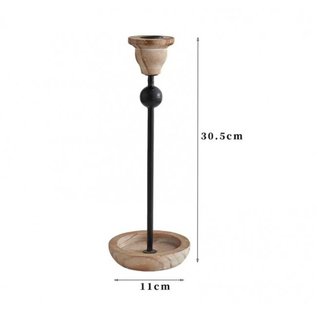 تحفه شمعدان من الخشب ومعدن بتصميم مودرن متوفر 3 احجام 8892