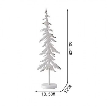 تحفه مكتبيه بتصميم شجرة صنوبر معدن باللون الابيض برتفاع 60cm- 8873