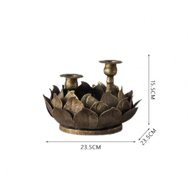 شمعدان معدن بتصميم روز متوفر بحجمين مختلفين 8900
