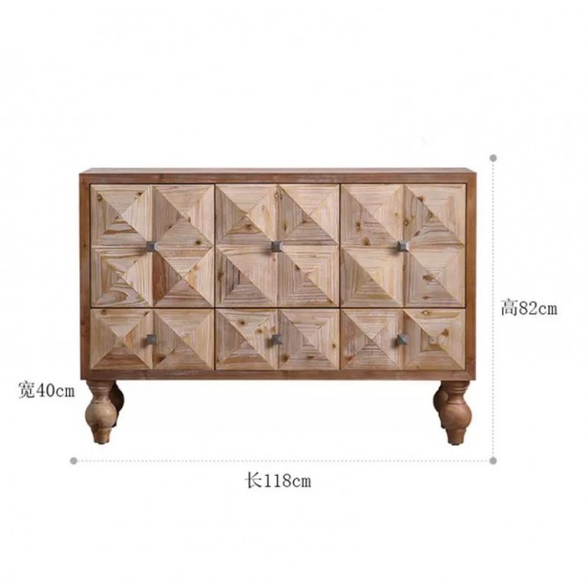 كونسول مصنوع من الخشب الطبيعي بتصميم هندسي عصري 8767