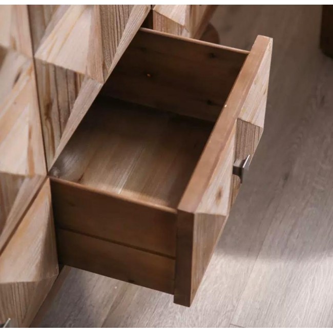 كونسول مصنوع من الخشب الطبيعي بتصميم هندسي عصري 8767