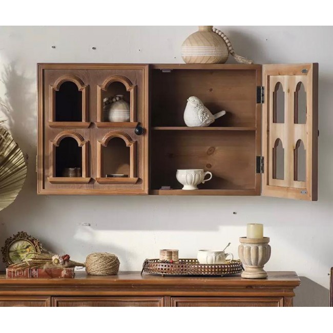 خزانه جداريه بني من الخشب الطبيعي بتصميم اوربي 8841