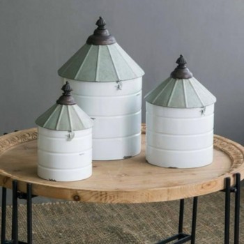 طقم علب تخزين معدن بتصميم اوربي العدد 3 قطع 8112