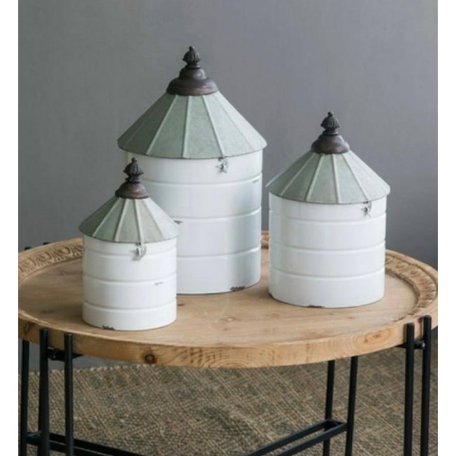 طقم علب تخزين معدن بتصميم اوربي العدد 3 قطع 8112