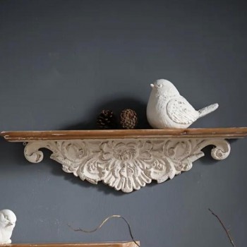 رف جداري بسطح خشبي بستايل شابي شيك 8703