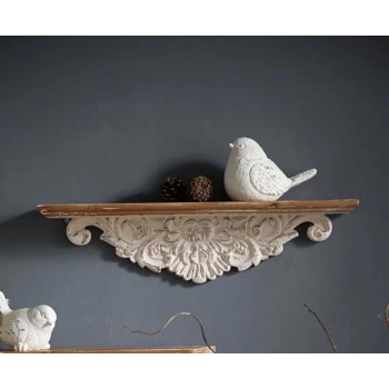 رف جداري بسطح خشبي بستايل شابي شيك 8703 رف جداري بسطح خشبي بستايل شابي شيك 8703