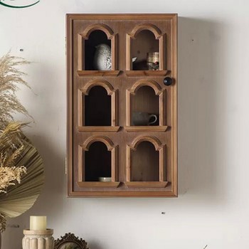 خزانه جداريه بني من الخشب الطبيعي بستايل اوربي 8840