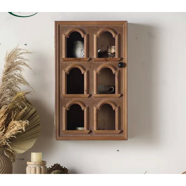 خزانه جداريه بني من الخشب الطبيعي بستايل اوربي 8840