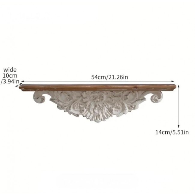 رف جداري بسطح خشبي بستايل شابي شيك 8703