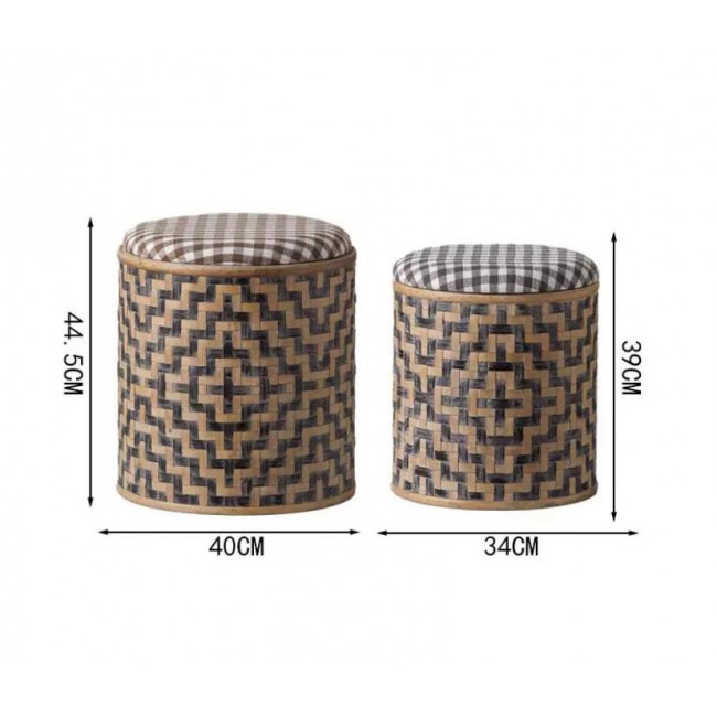 مقعد ريفي وتخزين من القش الطبيعي بتفاصيل اوربي متوفر الحجمين 8862