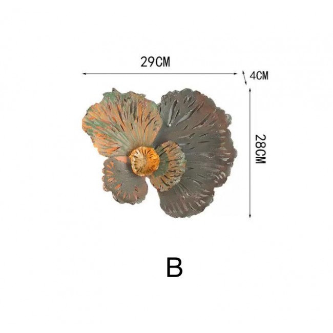ديكور معدن جداري بتصميم الزهور متوفر 3 قطع مختلفه 8714