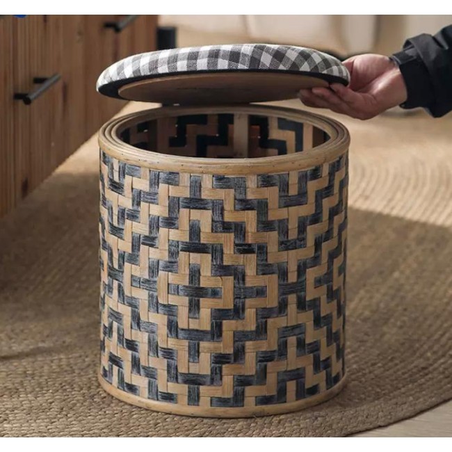 مقعد ريفي وتخزين من القش الطبيعي بتفاصيل اوربي متوفر الحجمين 8862