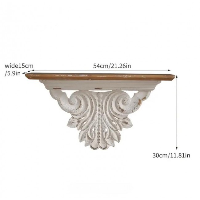 رف جداري بسطح خشب بتصميم فنتج شابي شيك 8705