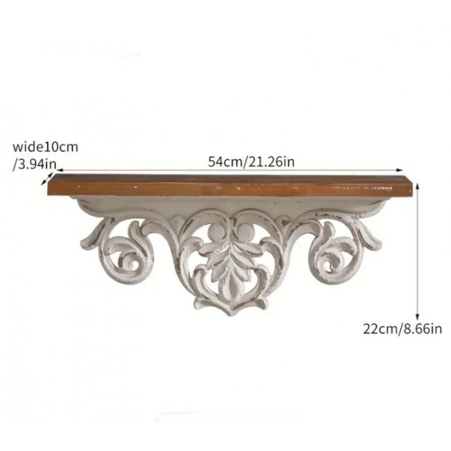 رف جداري بسطح خشب بستايل شابي شيك 8706