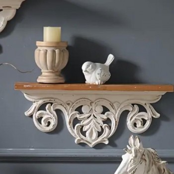 رف جداري بسطح خشب بستايل شابي شيك 8706