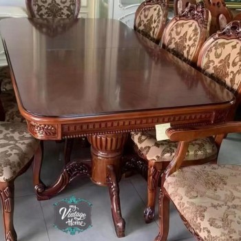 طاوله طعام مصنوعه من خشب الزان الطبيعي كلاسيك ستايل بحجم 200cm قابله لتمدد الي -250cm-8624