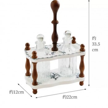 حامل زجاج بستايل اوربي كلاسك من الخشب الطبيعي 9178