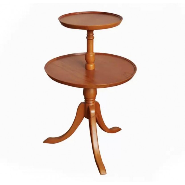 طاوله جانبيه بطراز خشبي كلاسيكي مزدوجه الارفف9177