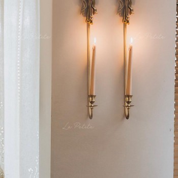 شمعدان جداري معدن ذهبي بطراز فرنسي 9200