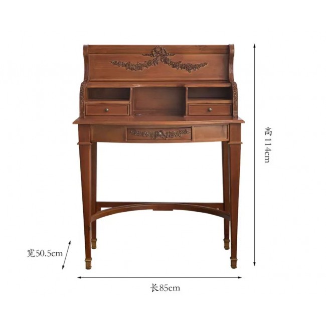 مكتب مصنوع من الخشب الطبيعي نحت يدوي بتصميم فرنسي 9141