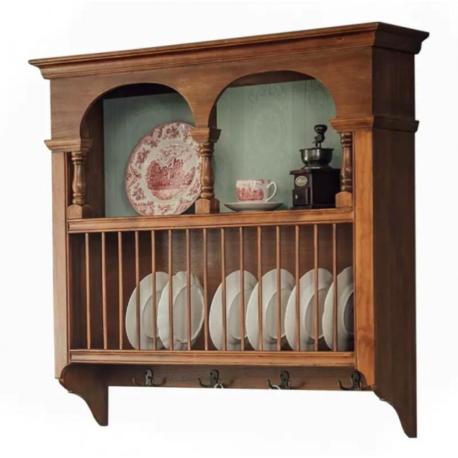 رف جداري مصنوع من الخشب الطبيعي بتصميم الريف الفرنسي 9142