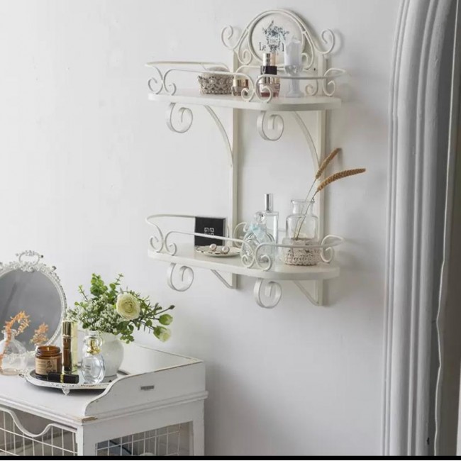 رف جداري معدن مشغول يدويا بتصميم فينتج 9145