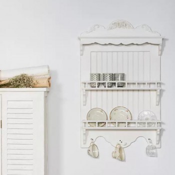 رف جداري من الخشب الطبيعي بطراز فرنسي 9098