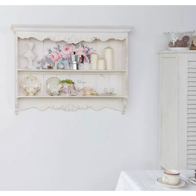 رف جداري من الخشب الطبيعي على الطراز الاوربي 9134