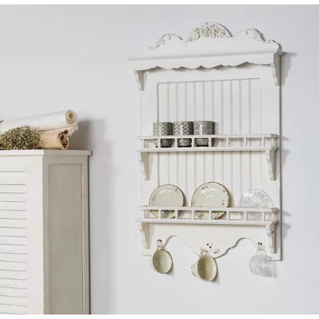 رف جداري من الخشب الطبيعي بطراز فرنسي 9098