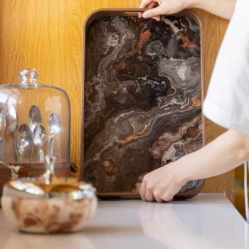 صينيه خشبيه لتقديم بستايل رخام 7938