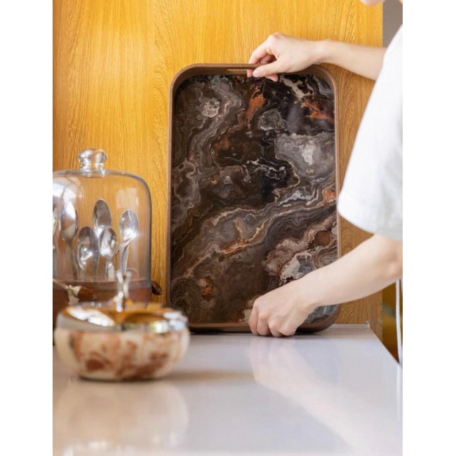 صينيه خشبيه لتقديم بستايل رخام 7938