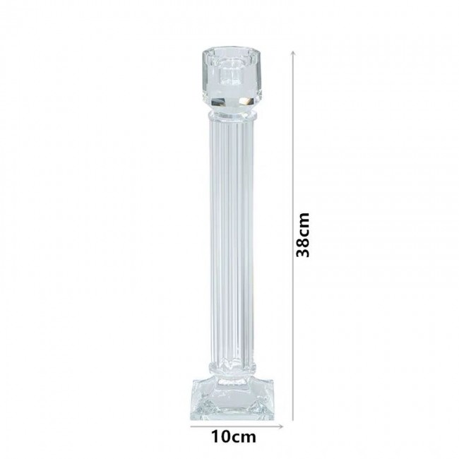 شمعدان زجاجي بتصميم اوربي متوفر الحجمين 7936