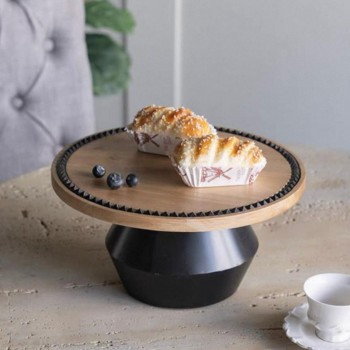 صينيه تقديم خشبيه بقاعده سوداء بتصميم اوربي 8027