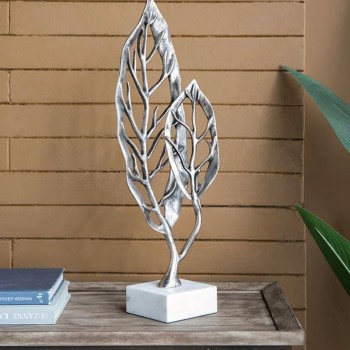 تحفه معدن بتصميم ورق نبات وقاعد رخام 8110