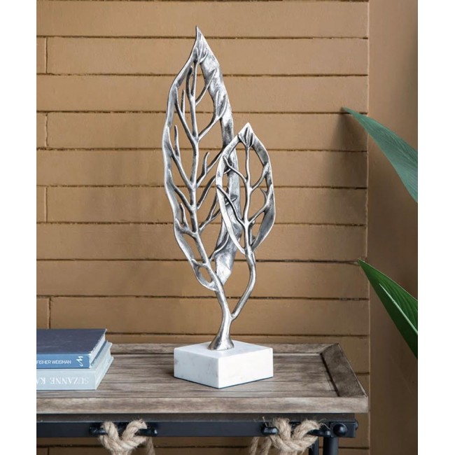 تحفه معدن بتصميم ورق نبات وقاعد رخام 8110