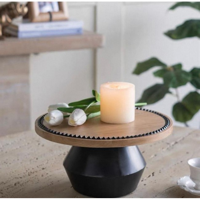 صينيه تقديم خشبيه بقاعده سوداء بتصميم اوربي 8027