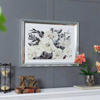 لوحه جداريه كانفس مطبوع باطار خشبي ابيض7878