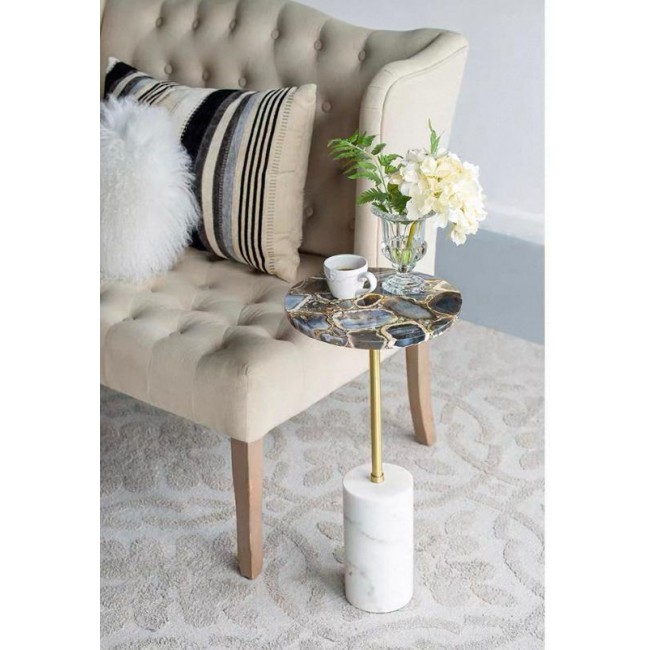 طاوله جانبيه مستديره من الرخام مثالي لغرفة المعيشه 7791