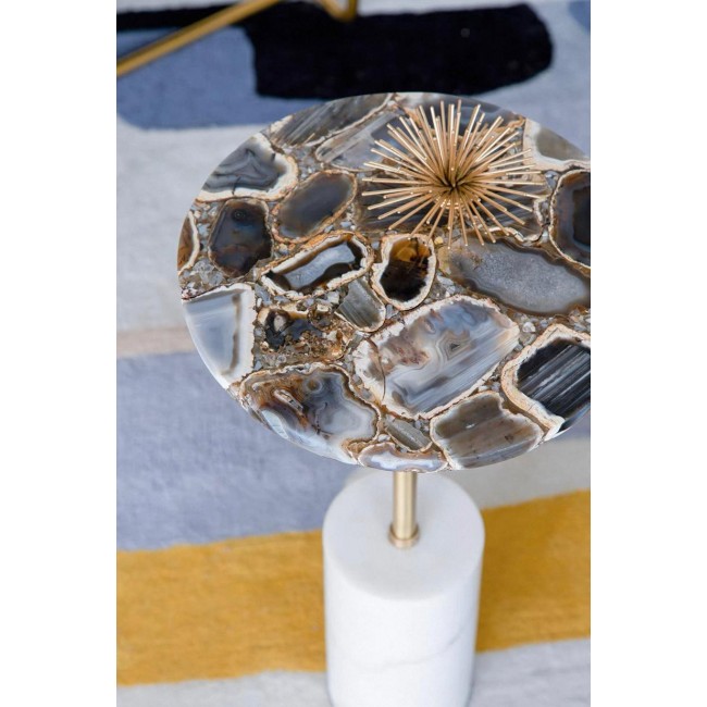 طاوله جانبيه مستديره من الرخام مثالي لغرفة المعيشه 7791