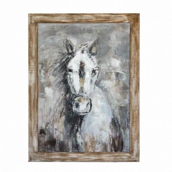 لوحه جداريه كانفس خشبيه برسمة حصان برتفاع 120cm 8065