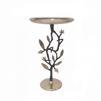 طاوله جانبيه مستديره معدن بقاعده بتصميم غصن نباتات 8059