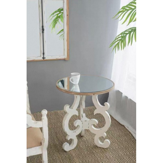 طاوله جانبيه مستديره بمرايا بتصميم شابي شيك 8113