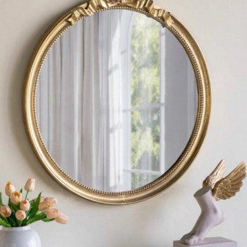 مرايا فيونكه مستديره جداري باطار مزخرف اوربي 8143 برتفاع 81.5cm